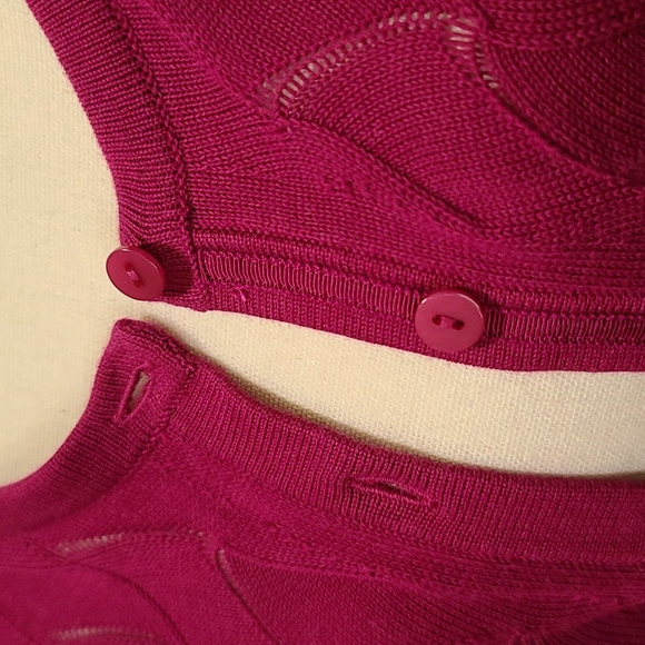 Talbots Cardigan Raspberry Medium - Picture 7 of 9